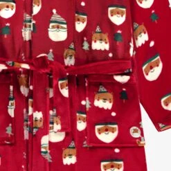 Robe De Chambre Rouge En Peluche Avec Motifs Des Fêtes, Adulte -Souris Mini Boutique Zoom robe de chambre rouge en peluche avec motifs Fetes adulte jpeg