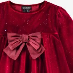 Robe Rouge En Velours Scintillant, Enfant -Souris Mini Boutique Zoom robe rouge en velours scintillant enfant jpeg