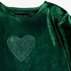 Robe Verte En Velours Et Paillettes, Enfant 11 Robe Verte En Velours Et Paillettes, Enfant -Souris Mini Boutique Zoom robe verte en velours et paillettes enfant jpeg