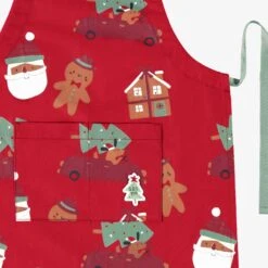 Tablier Rouge à Motifs Des Fêtes, Enfant -Souris Mini Boutique Zoom tablier rouge motifs des Fetes enfant 0989011c jpeg