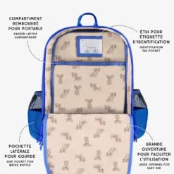 Sac à Dos Bleu, Enfant -Souris Mini Boutique bleu bilingue 3