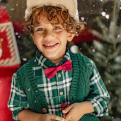 Nœud Papillon Rouge En Twill, Enfant 7 Nœud Papillon Rouge En Twill, Enfant -Souris Mini Boutique chemise carreaux verte garcon noel noeud papillon jpeg