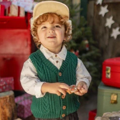 Débardeur Vert En Tricot, Bébé 10 Débardeur Vert En Tricot, Bébé -Souris Mini Boutique gilet tricote vert enfant chemise blanche noel souris mini jpg 1