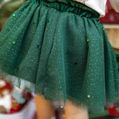 Jupe Verte à Paillettes, Bébé -Souris Mini Boutique jupe verte pailletee fille noel look festif souris mini jpg
