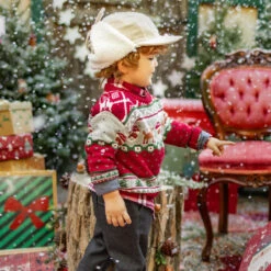 Casquette Crème En Velours Côtelé, Bébé -Souris Mini Boutique pull noel enfant tricot rouge renne pere noel hiver souris mini jpg 1