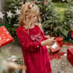 Serre-tête Bois De Renne, Enfant 8 Serre-tête Bois De Renne, Enfant -Souris Mini Boutique robe rouge velours fille noel boucle collection fetes jpg 1