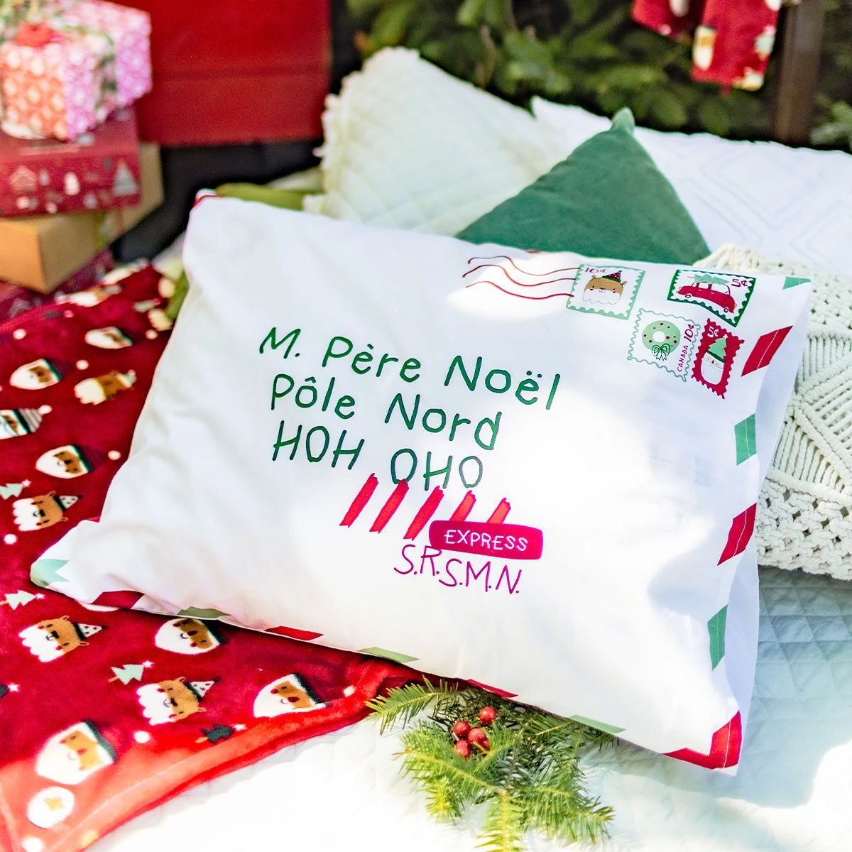 Taie D'oreiller Réversible « Lettre Au Père Noël » 3 Taie D'oreiller Réversible « Lettre Au Père Noël » – Image 3